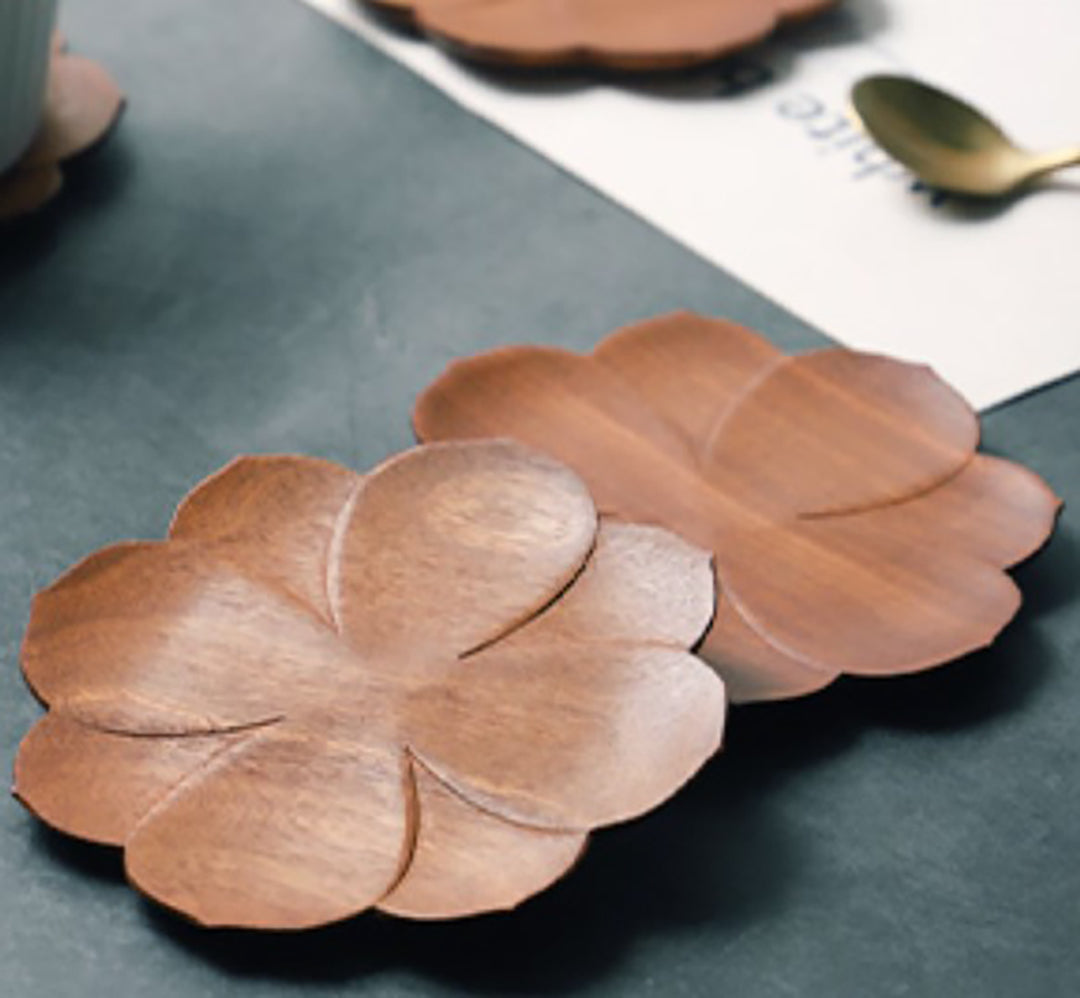 Wood coaster set of two - The Lotus flower