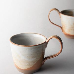 Handmade ceramic mug with large handle