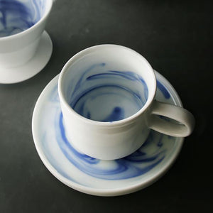 Porcelain cup and Saucer - Splash-ink series