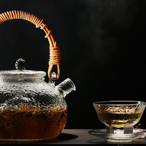 Hammered texture glass teapot