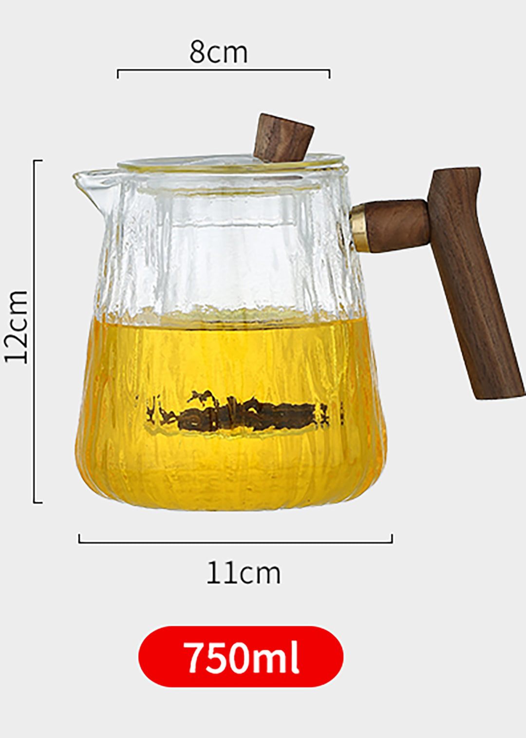 Glacier – glass teapot with wood handle