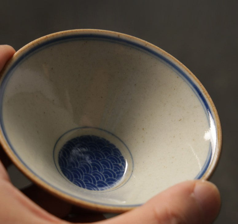 Ming Dynasty style teacup set of two - double fish