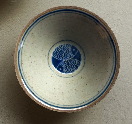 Ming Dynasty style teacup set of two - double fish