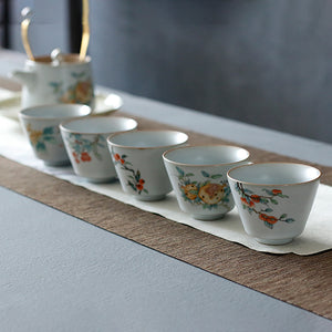 Kungfu teacup set of five - Fruit series