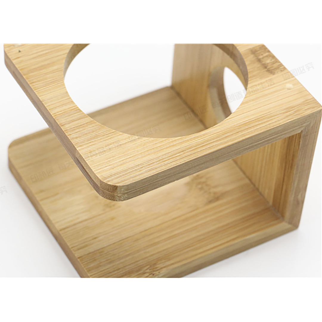 The Circle - aroma oil burner with bamboo rack and ceramic small dish
