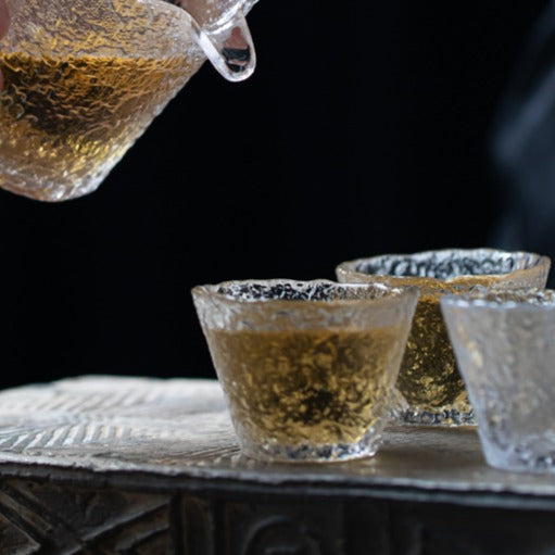 Ice series - Glass sake cup set of two