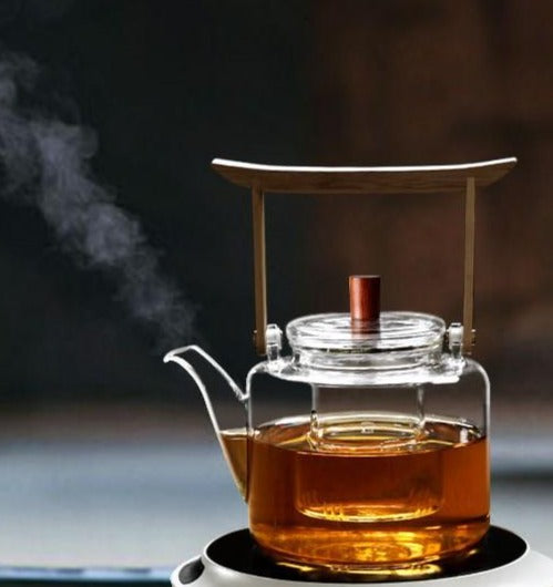 Japanese style glass teapot - with infuser & steam filter