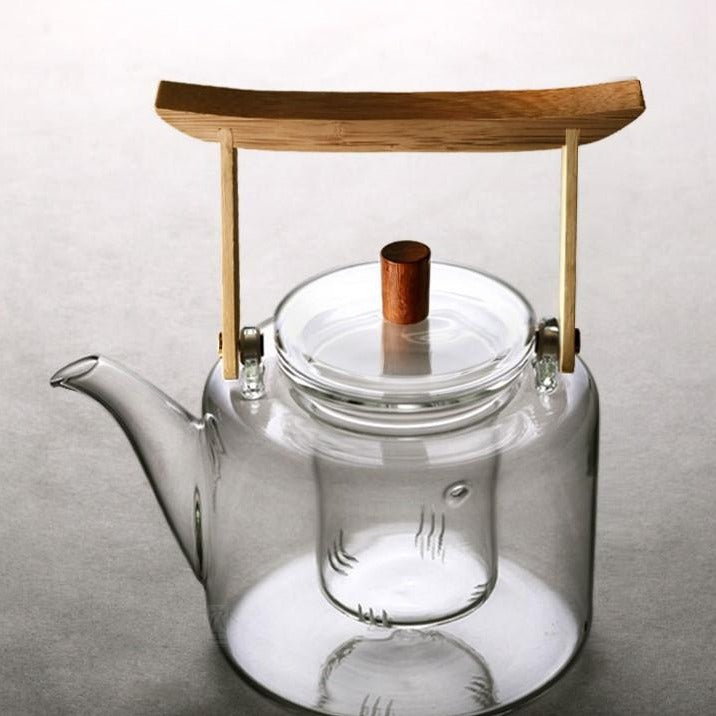 Japanese style glass teapot - with infuser & steam filter