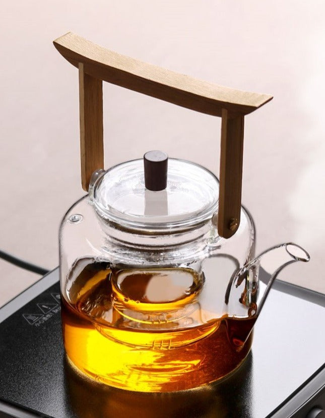 Japanese style glass teapot - with infuser & steam filter