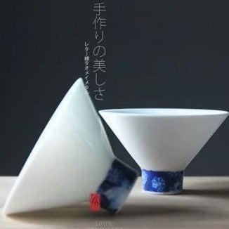 Blue white porcelain sake/teacup - set of two