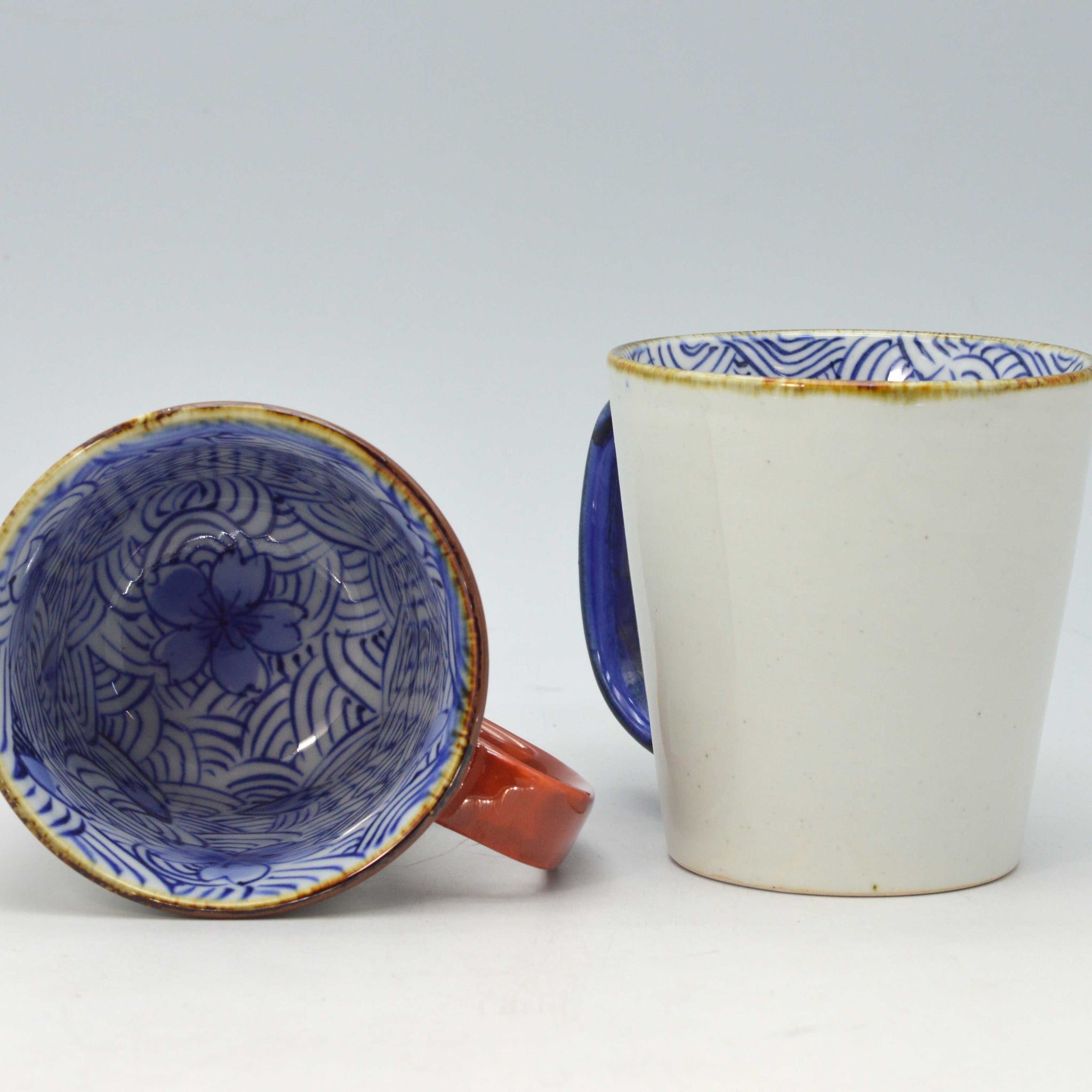 Hasami ware - Waves and cherry blossom