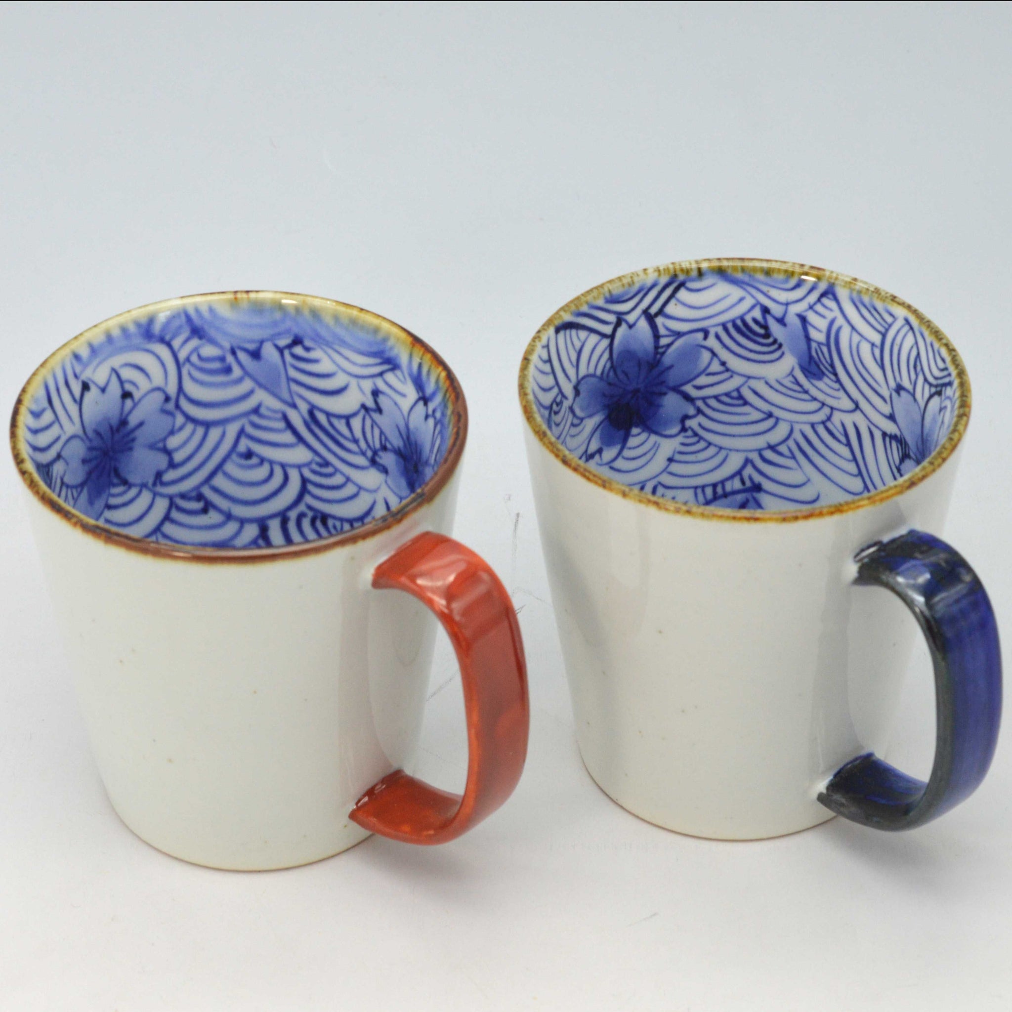 Hasami ware - Waves and cherry blossom