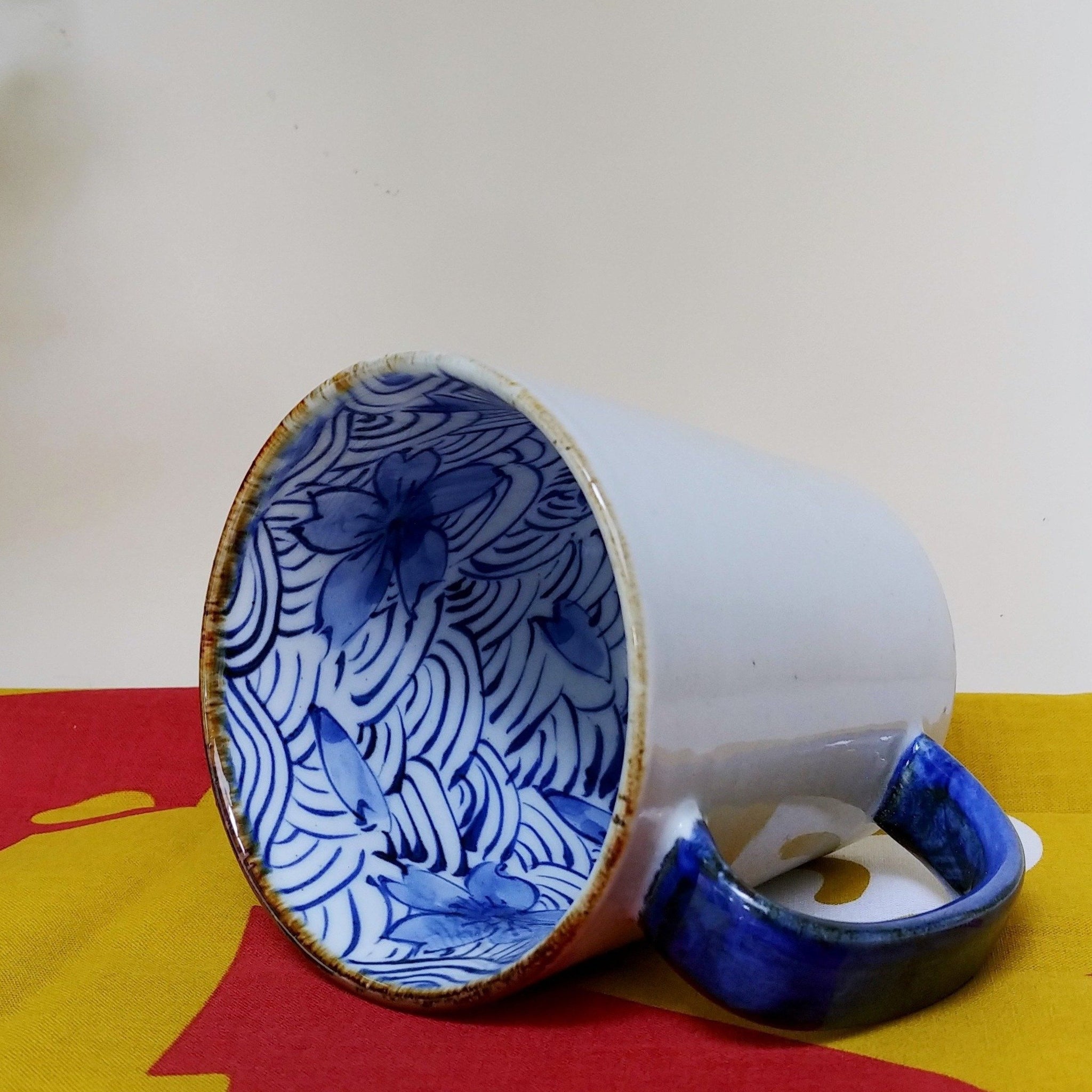 Hasami ware - Waves and cherry blossom